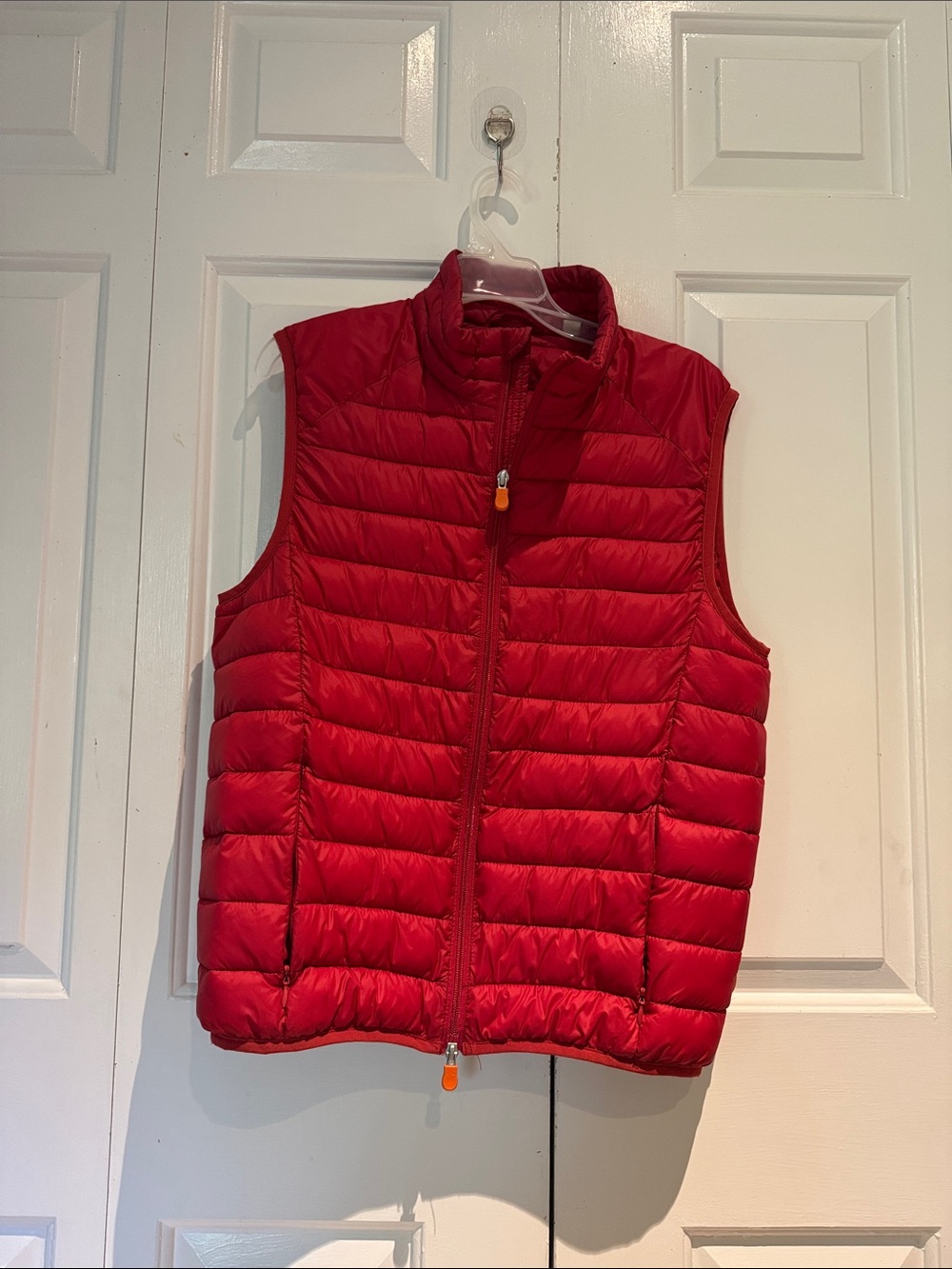 Sleeveless Quilted Puffer Vest in Red by Save The Duck size Small